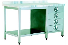 Marble Top Table/with Lower Shelf/3 Drawers