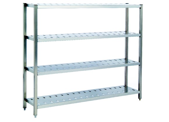 Storage Unit with Perforated Shelves