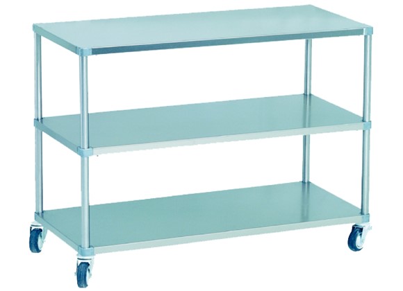 Dismountable Mobile Storage Unit with 3 Levels and 3 Flat Shelves
